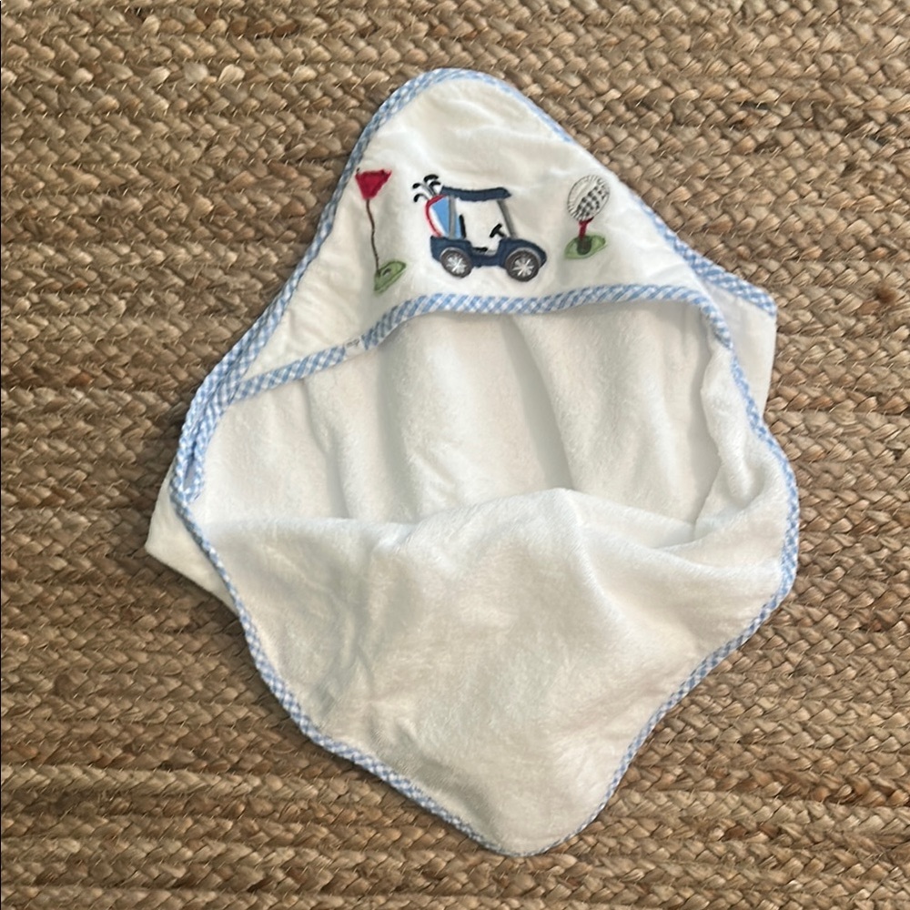 Mud Pie hooded golf gingham baby towel